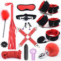 Bondage Kit With Adult Toys & Accessories 14Pcs Red