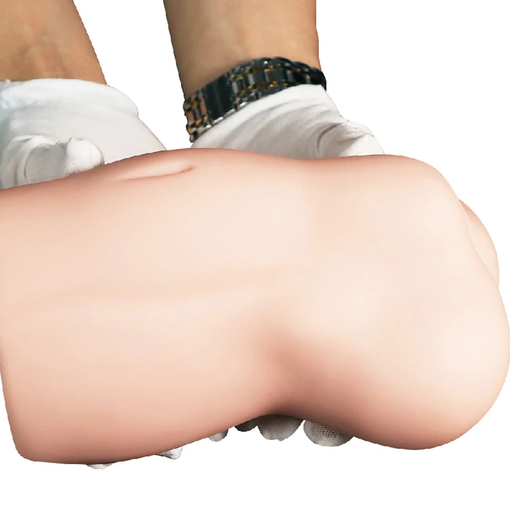 6-Channel Dual Entry Masturbator – Medical Silicone Pocket Pussy for Men