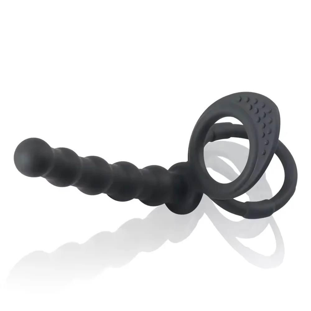 Silicone Double Penetration Anal Plug & Cock Ring – G-Spot Massager for Men, Women & Couples
