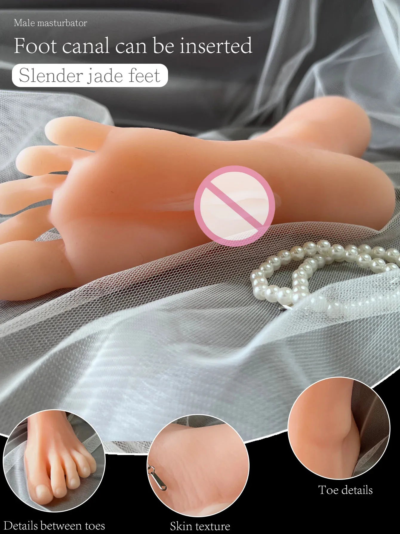Realistic Silicone Female Foot Masturbator – Foot Fetish Sex Toy
