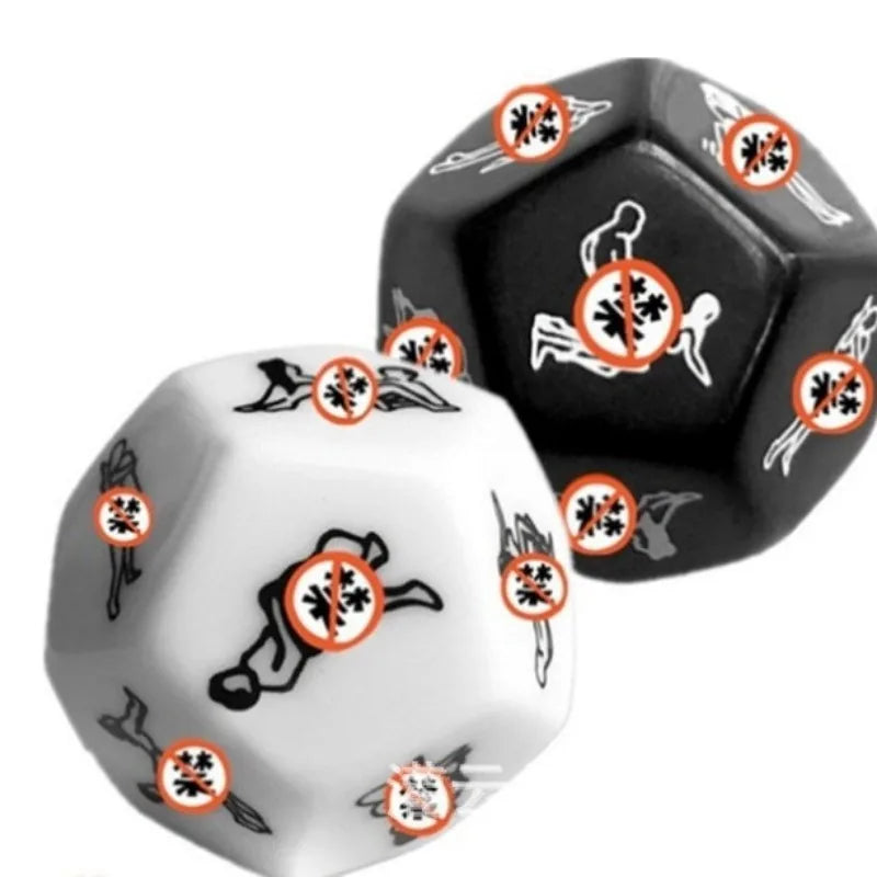 12-Sided Sex Dice – Couples Foreplay Game | Black & White