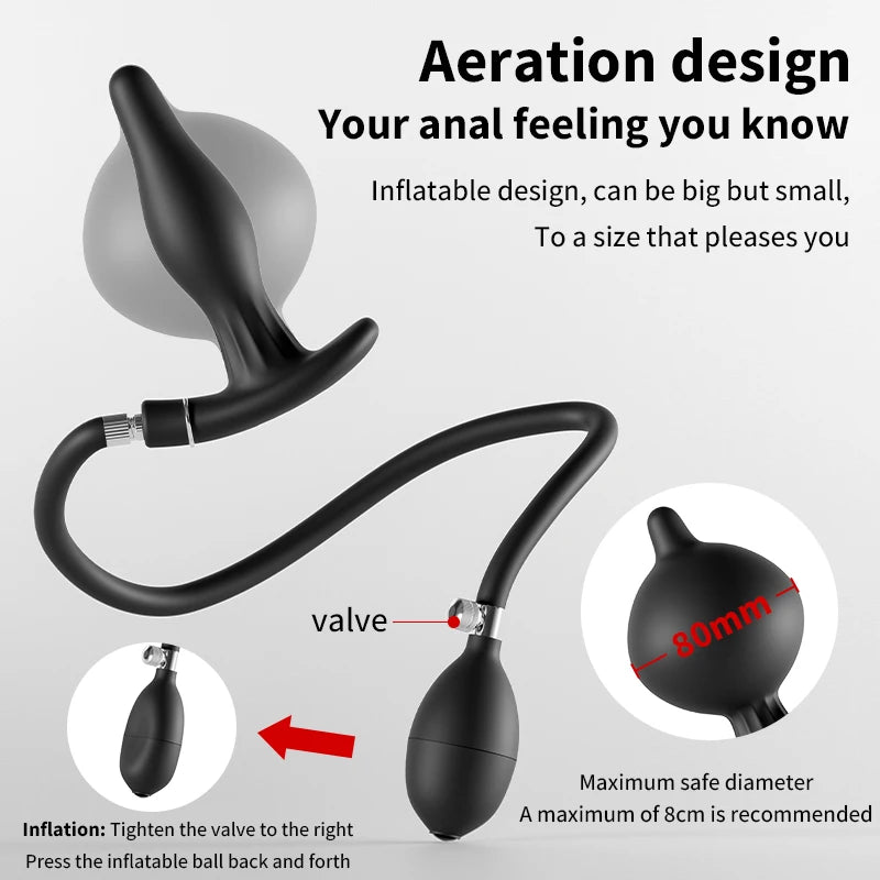 Inflatable Electric Shock Butt Plug – Prostate Massager with Remote Control