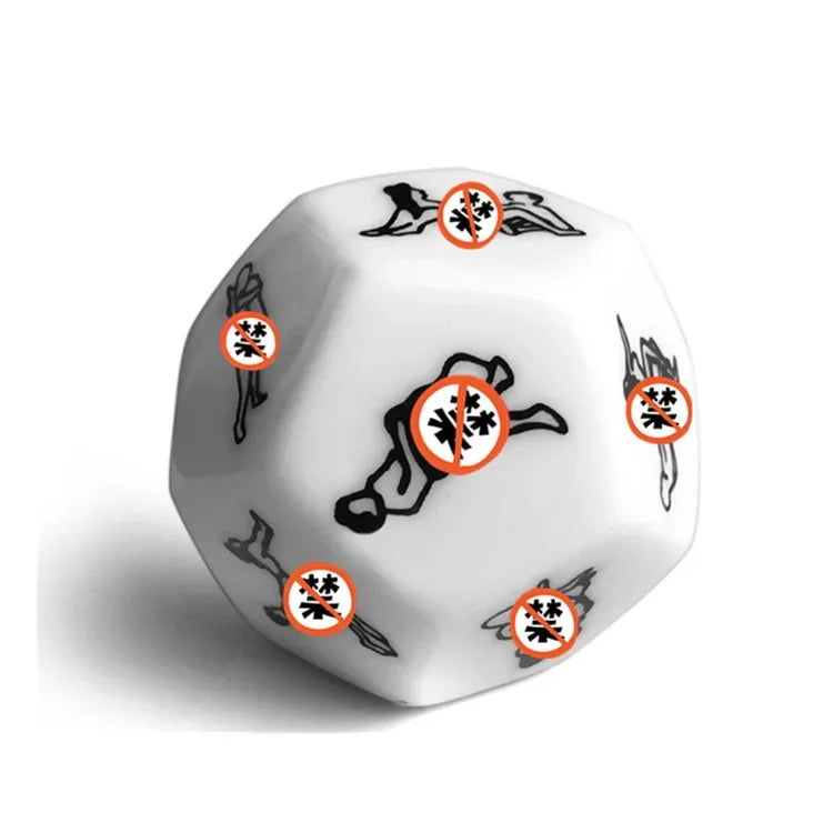 12-Sided Sex Dice – Couples Foreplay Game | Black & White