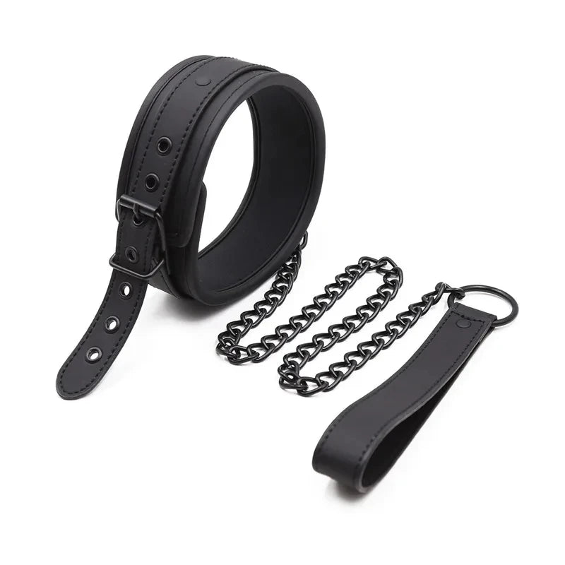 Leather BDSM Bondage Set – Handcuffs, Ankle Cuffs & Collar Kit
