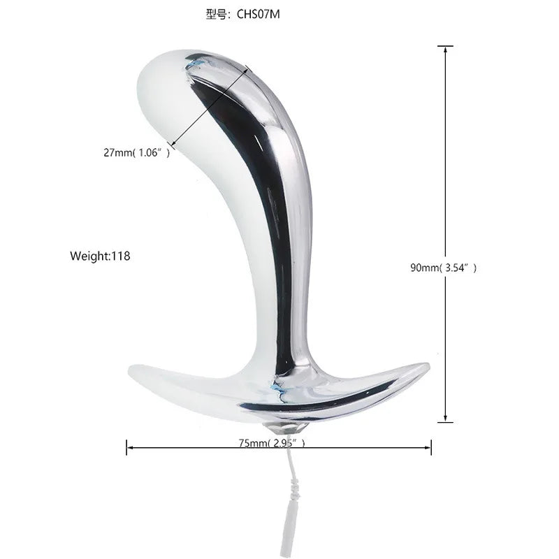 Electro Shock Anal Plug – E-Stim Prostate Massager & G-Spot Stimulator S/M/L