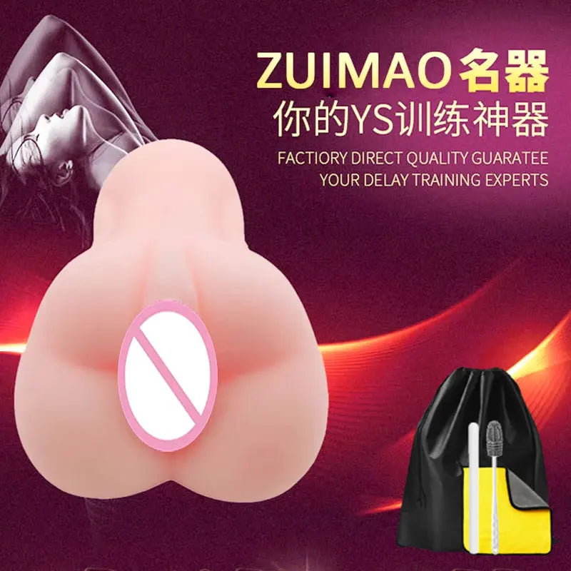 Dual-Hole Realistic Masturbator Torso – TPE Pocket Pussy for Men
