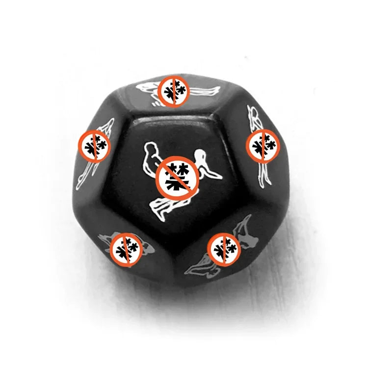 12-Sided Sex Dice – Couples Foreplay Game | Black & White