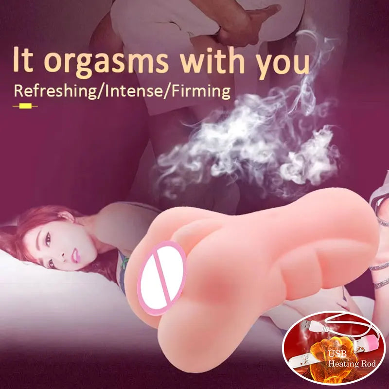 Dual-Hole Realistic Masturbator Torso – TPE Pocket Pussy for Men