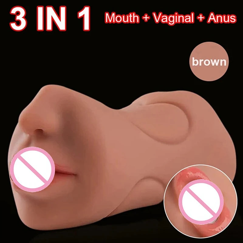 Triple Pleasure Masturbator – Realistic TPE | Oral, Vaginal & Anal