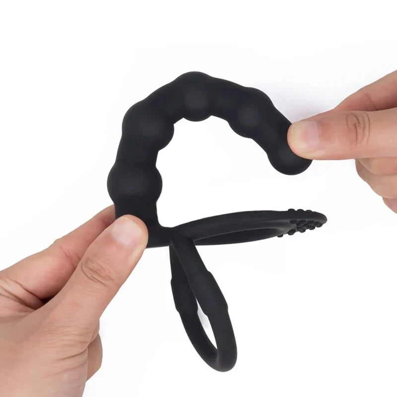 Silicone Double Penetration Anal Plug & Cock Ring – G-Spot Massager for Men, Women & Couples